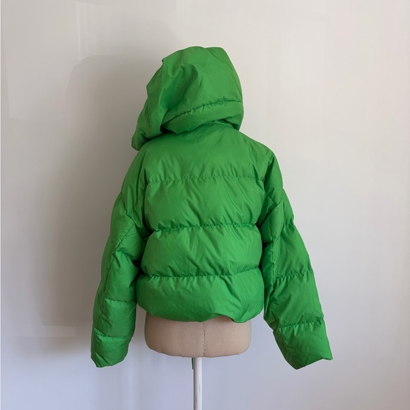 Velvet by Graham & Spencer Puffer Jacket Green Hooded Zip S - Picture 4 of 11